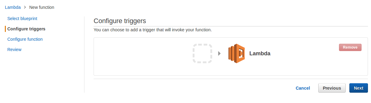 aws lambda configure triggers