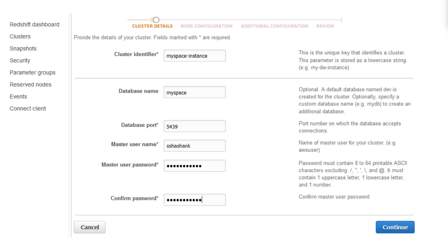 Configure cluster properties - Redshift.png